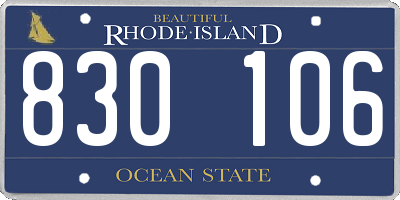 RI license plate 830106