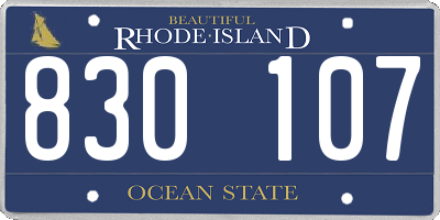 RI license plate 830107