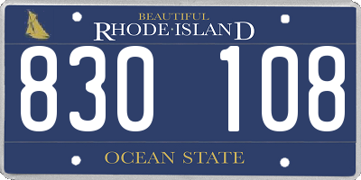 RI license plate 830108