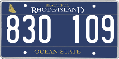 RI license plate 830109