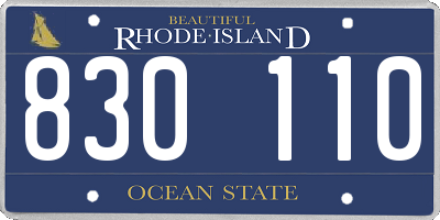 RI license plate 830110