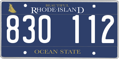 RI license plate 830112