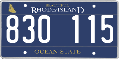 RI license plate 830115
