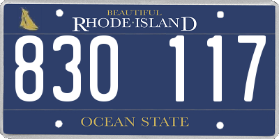 RI license plate 830117