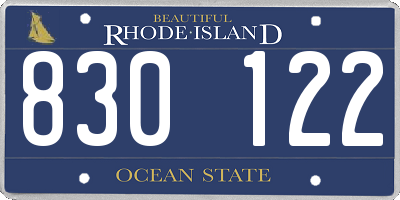 RI license plate 830122