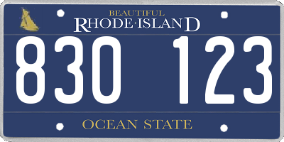 RI license plate 830123