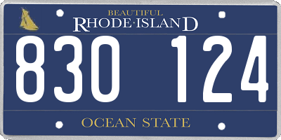 RI license plate 830124