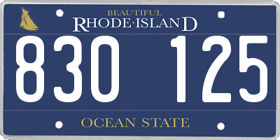 RI license plate 830125