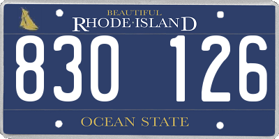 RI license plate 830126