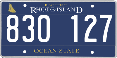 RI license plate 830127