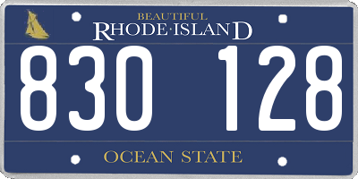 RI license plate 830128