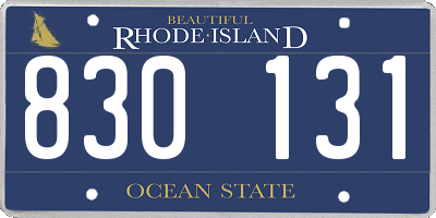 RI license plate 830131