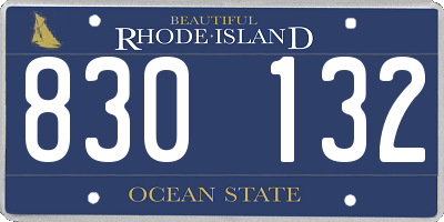 RI license plate 830132