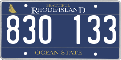 RI license plate 830133
