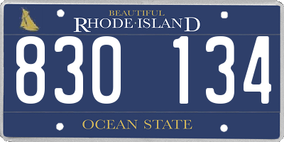 RI license plate 830134