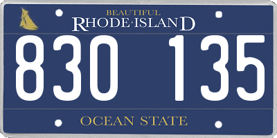 RI license plate 830135