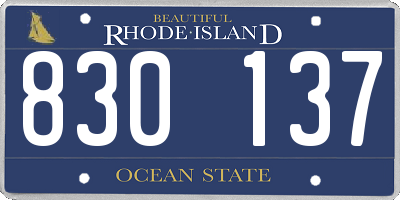 RI license plate 830137