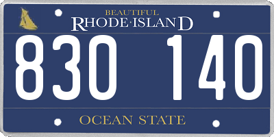 RI license plate 830140