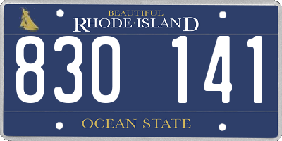 RI license plate 830141