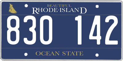 RI license plate 830142
