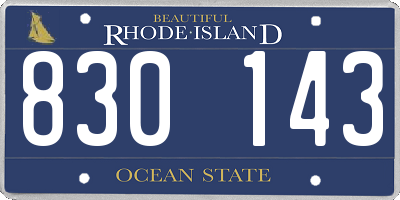 RI license plate 830143