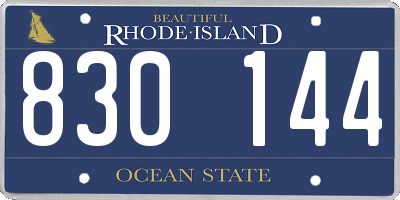 RI license plate 830144