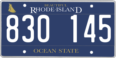 RI license plate 830145
