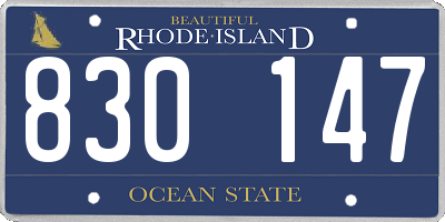 RI license plate 830147