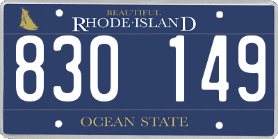 RI license plate 830149