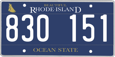 RI license plate 830151