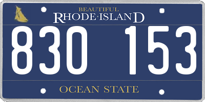 RI license plate 830153