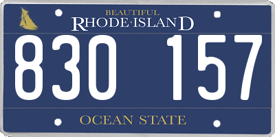 RI license plate 830157