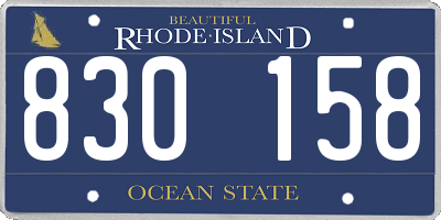 RI license plate 830158