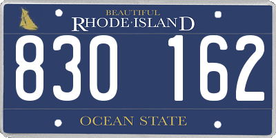 RI license plate 830162