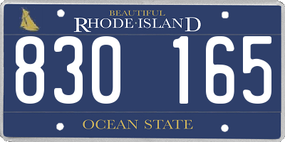 RI license plate 830165