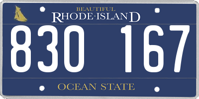 RI license plate 830167