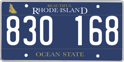 RI license plate 830168