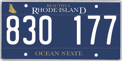 RI license plate 830177