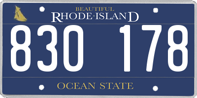 RI license plate 830178