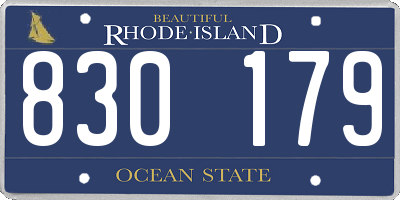 RI license plate 830179