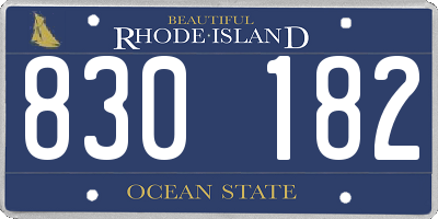 RI license plate 830182