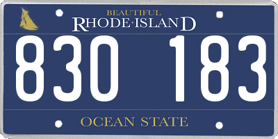 RI license plate 830183