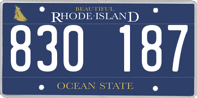 RI license plate 830187