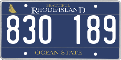RI license plate 830189