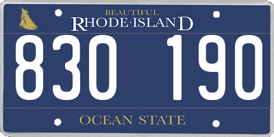RI license plate 830190