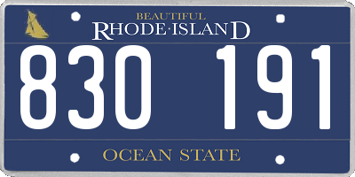 RI license plate 830191