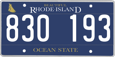 RI license plate 830193