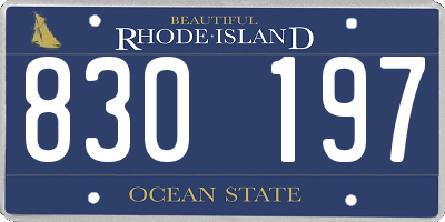 RI license plate 830197
