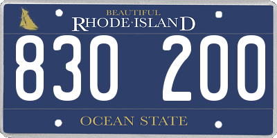 RI license plate 830200