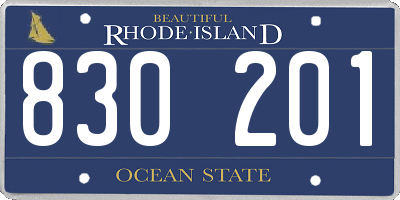 RI license plate 830201